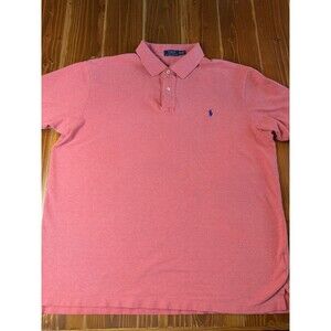 POLO RALPH LAUREN SHIRT -2XLT- PASTEL PINK BLUE PONY GOLF